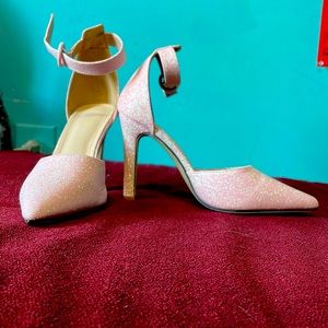 Pink sparkly 4 inch heels
